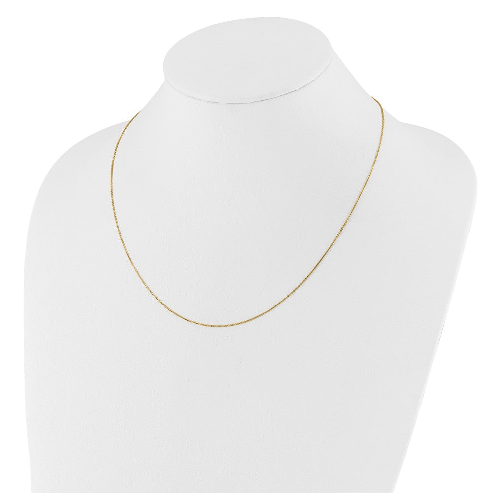 22 Inch 14K Yellow Gold Adjustable 1.2mm Flat Cable Chain Necklace