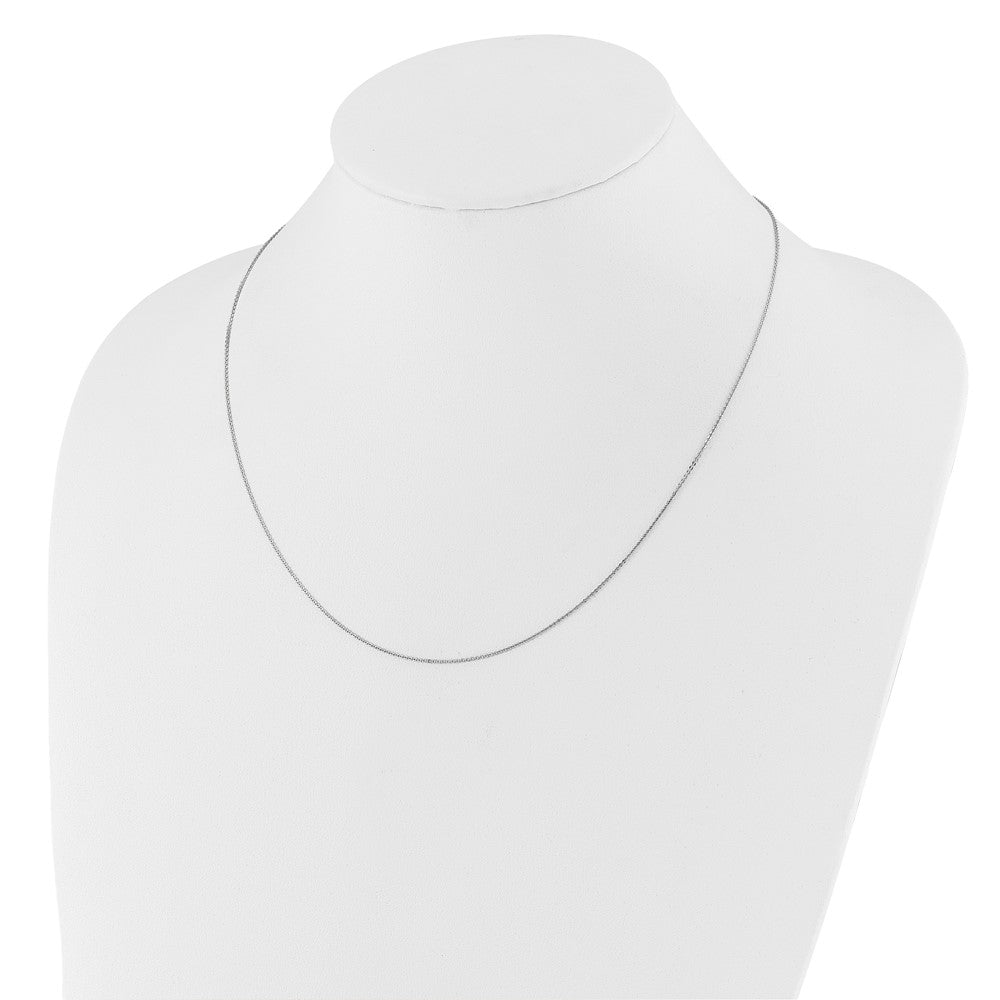 3 Inch 14K White Gold Adjustable 1.2mm Flat Cable Chain Necklace