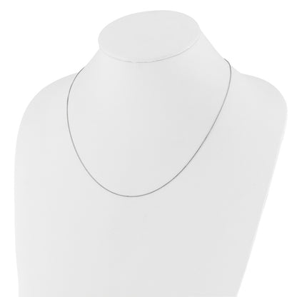 3 Inch 14K White Gold Adjustable 1.2mm Flat Cable Chain Necklace