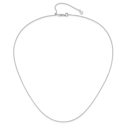3 Inch 14K White Gold Adjustable 1.2mm Flat Cable Chain Necklace