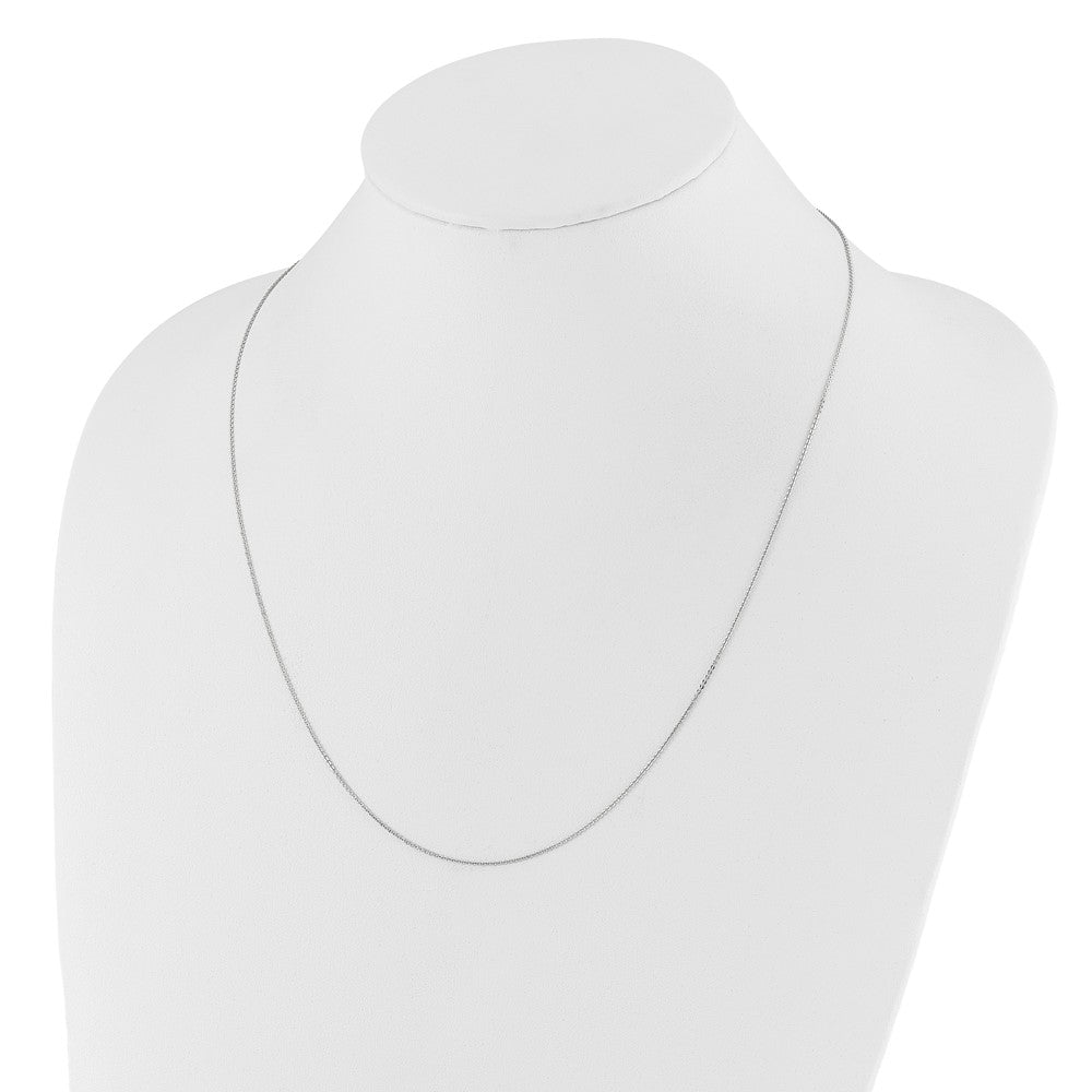 3 Inch 14K White Gold Adjustable 1.2mm Flat Cable Chain Necklace