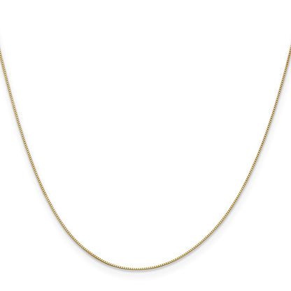 24 Inch 14K Yellow Gold .5mm Baby Box With Lobster Clasp Chain Necklace