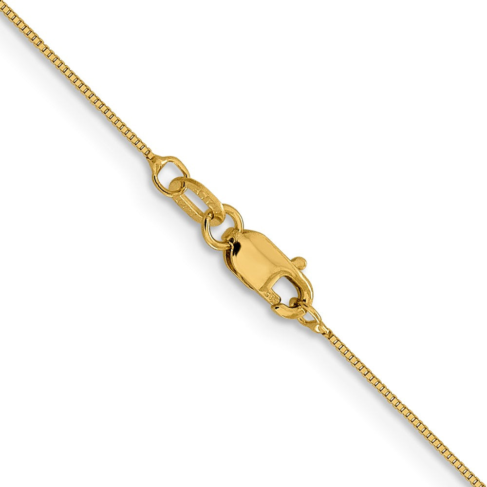 18 Inch 14K Yellow Gold .5mm Baby Box With Lobster Clasp Chain Necklace