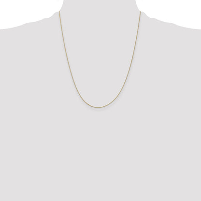 22 Inch 14K Yellow Gold .5mm Baby Box With Lobster Clasp Chain Necklace