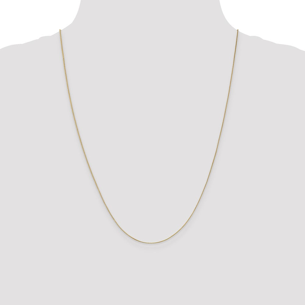 24 Inch 14K Yellow Gold .5mm Baby Box With Lobster Clasp Chain Necklace