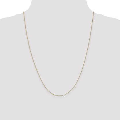 24 Inch 14K Yellow Gold .5mm Baby Box With Lobster Clasp Chain Necklace