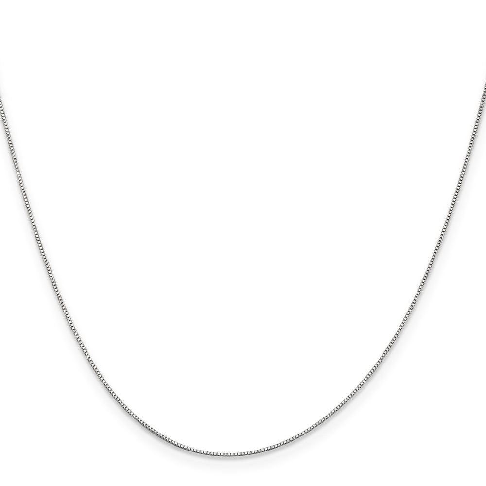 2 Inch 14K White Gold .5mm Baby Box With Lobster Clasp Chain Necklace