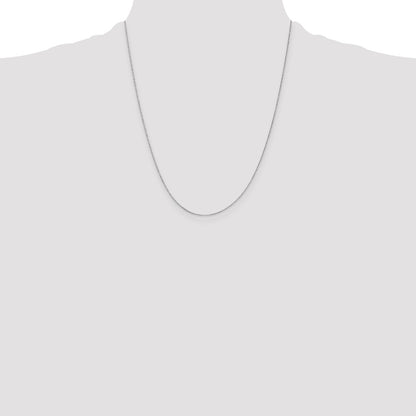 22 Inch 14K White Gold .5mm Baby Box With Lobster Clasp Chain Necklace