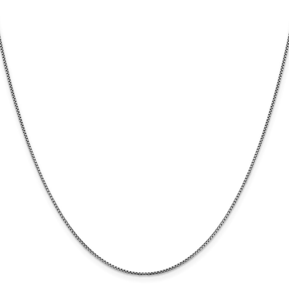 2 Inch 14K White Gold 1.1mm Sparkle Round Box Chain Necklace