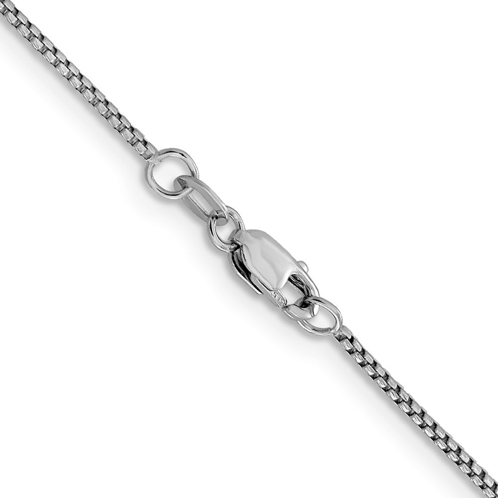 16 Inch 14K White Gold 1.1mm Sparkle Round Box Chain Necklace