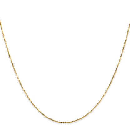 18 Inch 14K Yellow Gold .8mm D/C Wheat Chain Necklace