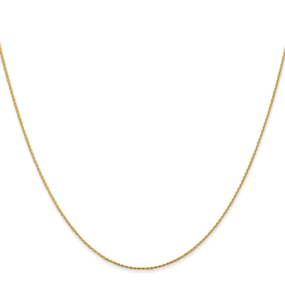 2 Inch 14K Yellow Gold .8mm D/C Wheat Chain Necklace