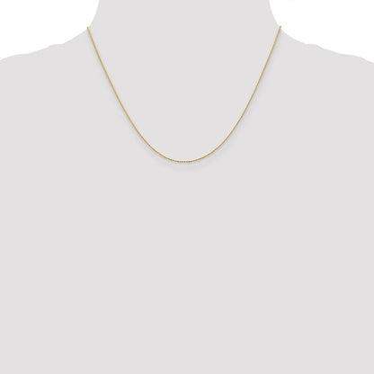 18 Inch 14K Yellow Gold .8mm D/C Wheat Chain Necklace