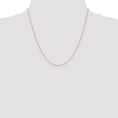 2 Inch 14K Yellow Gold .8mm D/C Wheat Chain Necklace