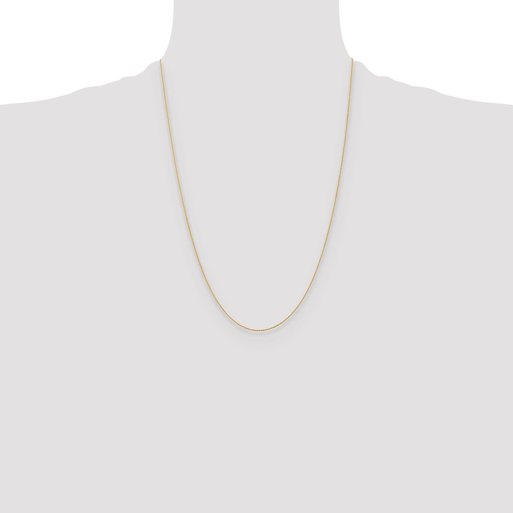 24 Inch 14K Yellow Gold .8mm D/C Wheat Chain Necklace
