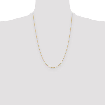 24 Inch 14K Yellow Gold .8mm D/C Wheat Chain Necklace