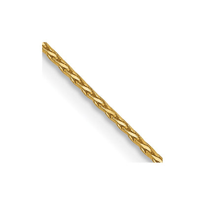 24 Inch 14K Yellow Gold .8mm D/C Wheat Chain Necklace