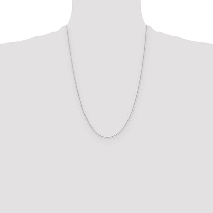 24 Inch 14K White Gold .8mm D/C Wheat Chain Necklace