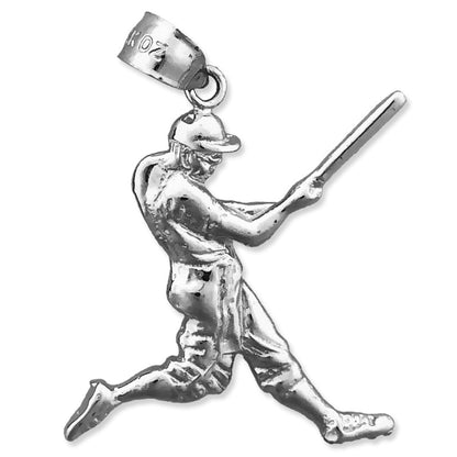 14K Gold Baseball Batter Swinging Pendant