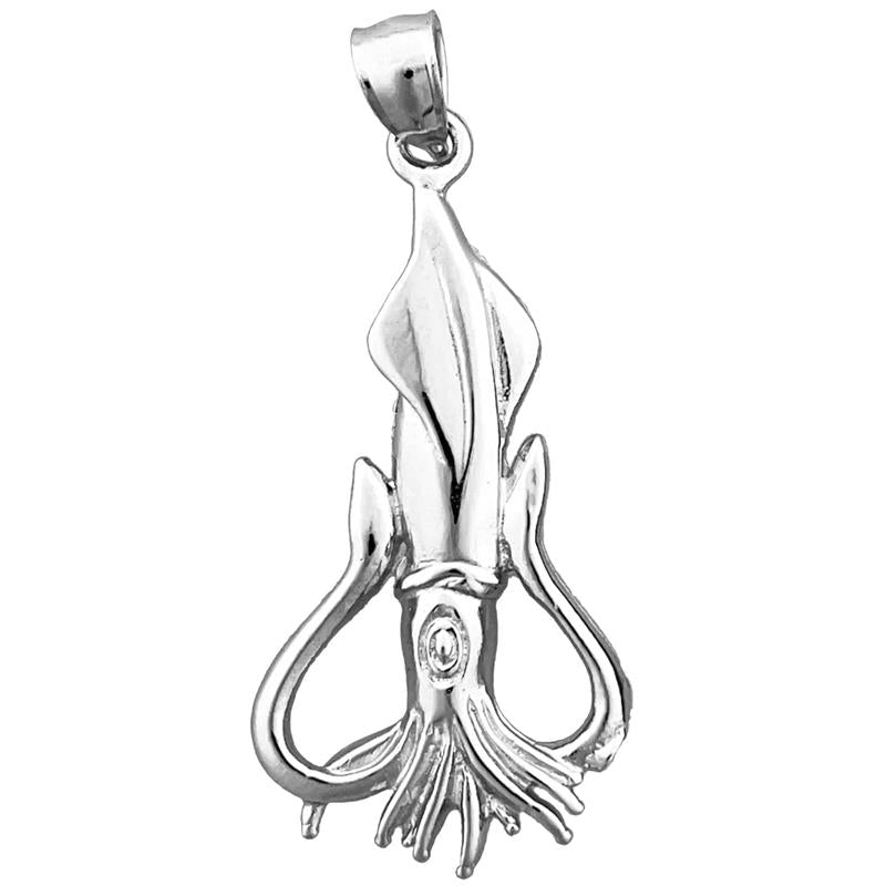 14K Gold Squid Pendant
