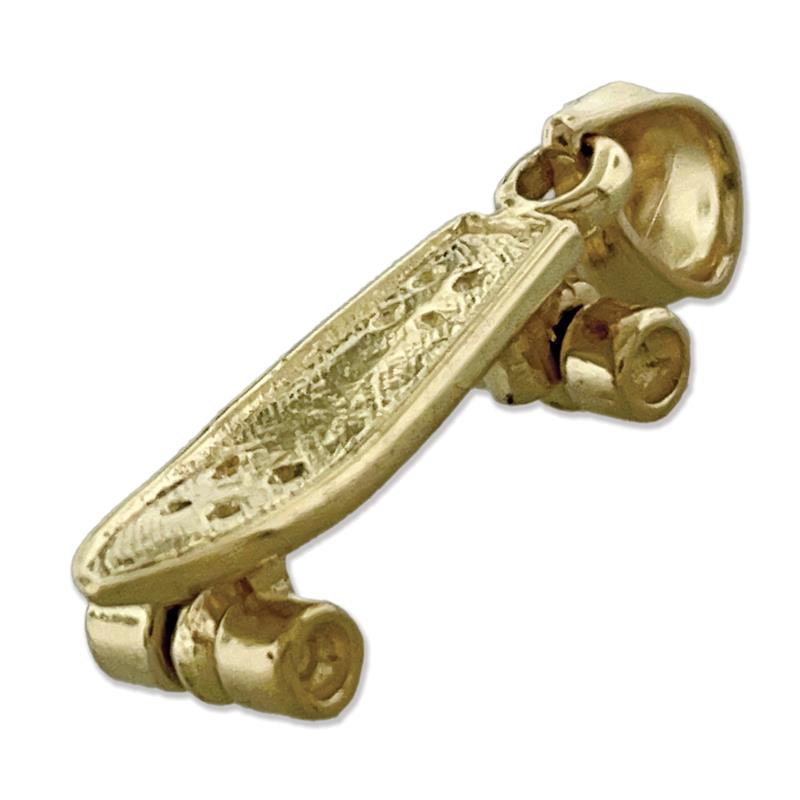 14K Gold 3D Skateboard Charm