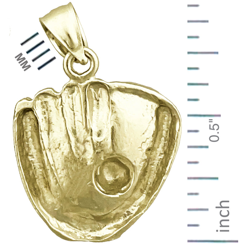 14K Gold Baseball Glove Pendant