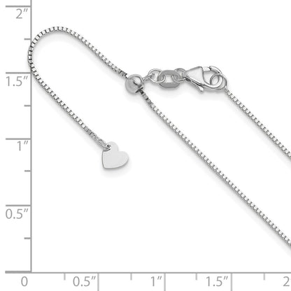 22 Inch 14K White Gold Adjustable .8mm Box Chain Necklace