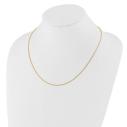 22 Inch 14K Yellow Gold Adjustable 1.2mm D/C Rope Chain Necklace