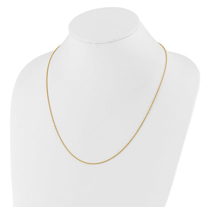 22 Inch 14K Yellow Gold Adjustable 1.2mm D/C Rope Chain Necklace