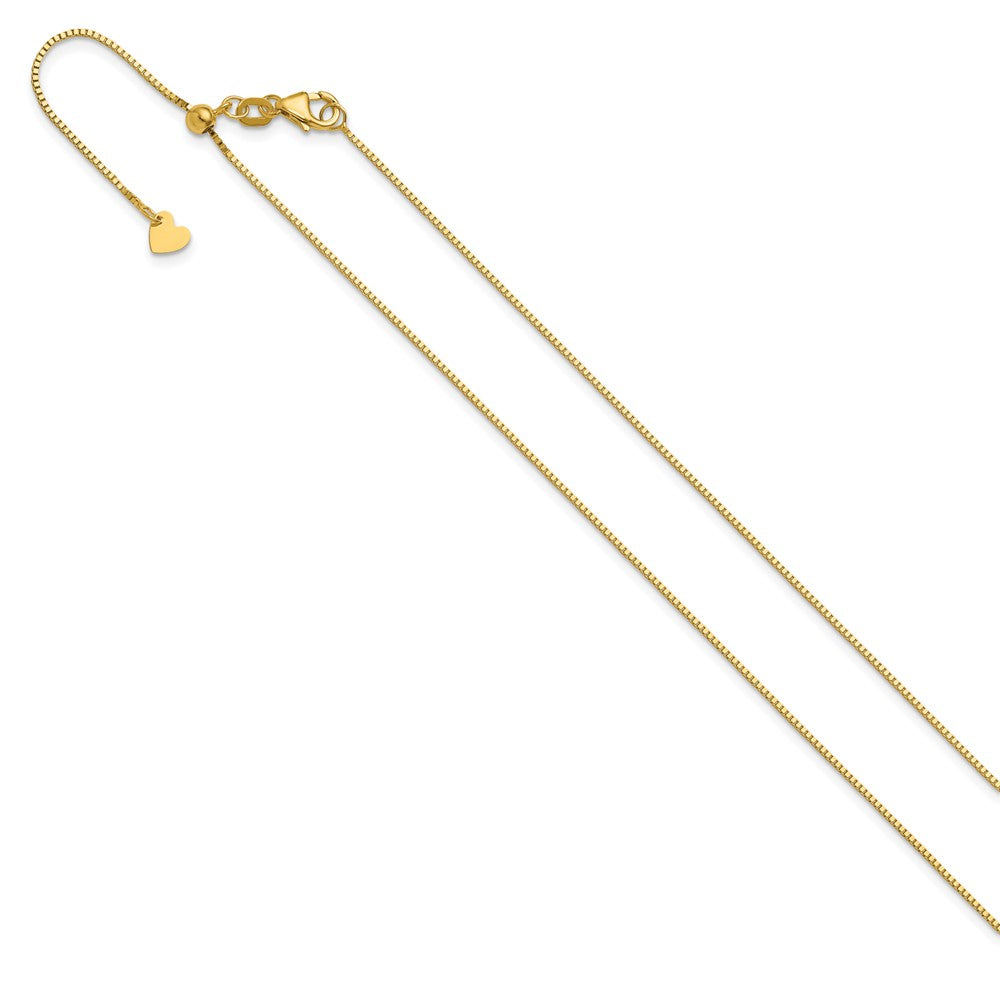 3 Inch 14K Yellow Gold Adjustable .8mm Box Chain Necklace