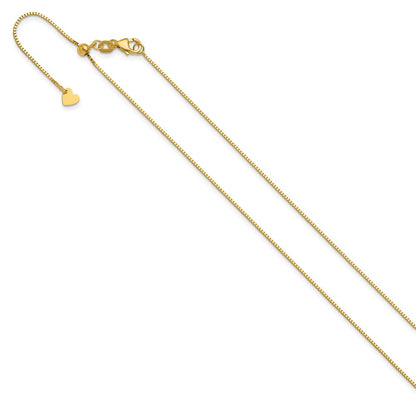 3 Inch 14K Yellow Gold Adjustable .8mm Box Chain Necklace
