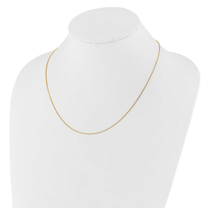 22 Inch 14K Yellow Gold Adjustable .8mm Box Chain Necklace