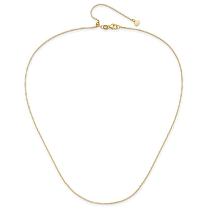 22 Inch 14K Yellow Gold Adjustable .8mm Box Chain Necklace