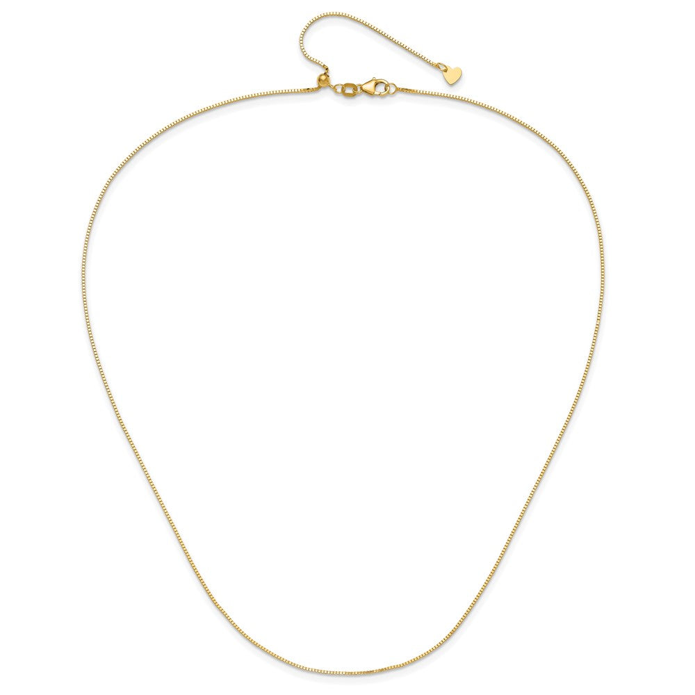 3 Inch 14K Yellow Gold Adjustable .8mm Box Chain Necklace