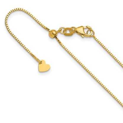 3 Inch 14K Yellow Gold Adjustable .8mm Box Chain Necklace