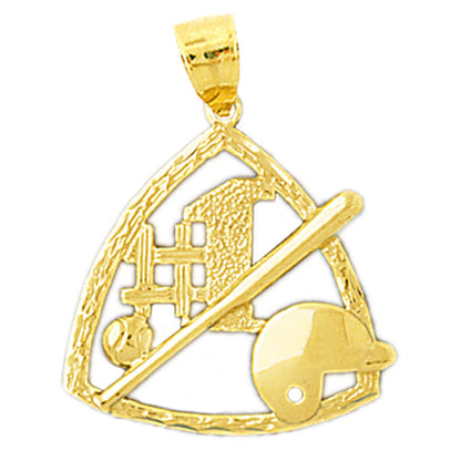 14K Gold #1 Baseball Pendant