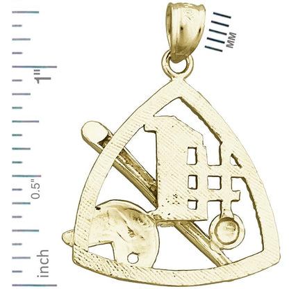 14K Gold #1 Baseball Pendant