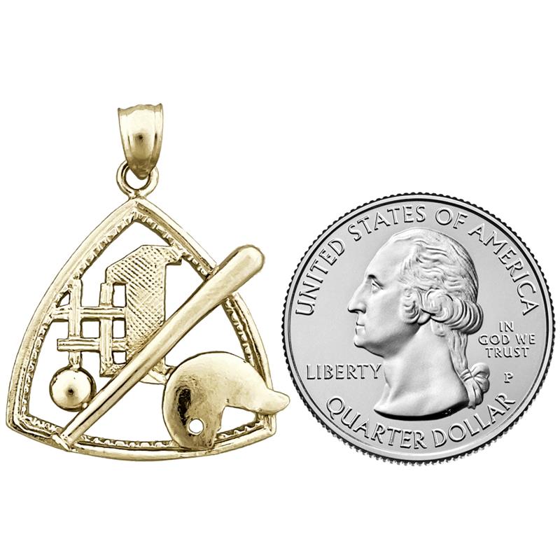 14K Gold #1 Baseball Pendant