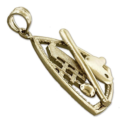 14K Gold #1 Baseball Pendant