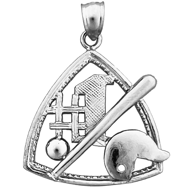 14K Gold #1 Baseball Pendant