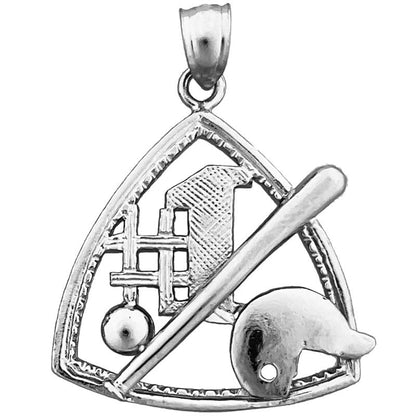 14K Gold #1 Baseball Pendant