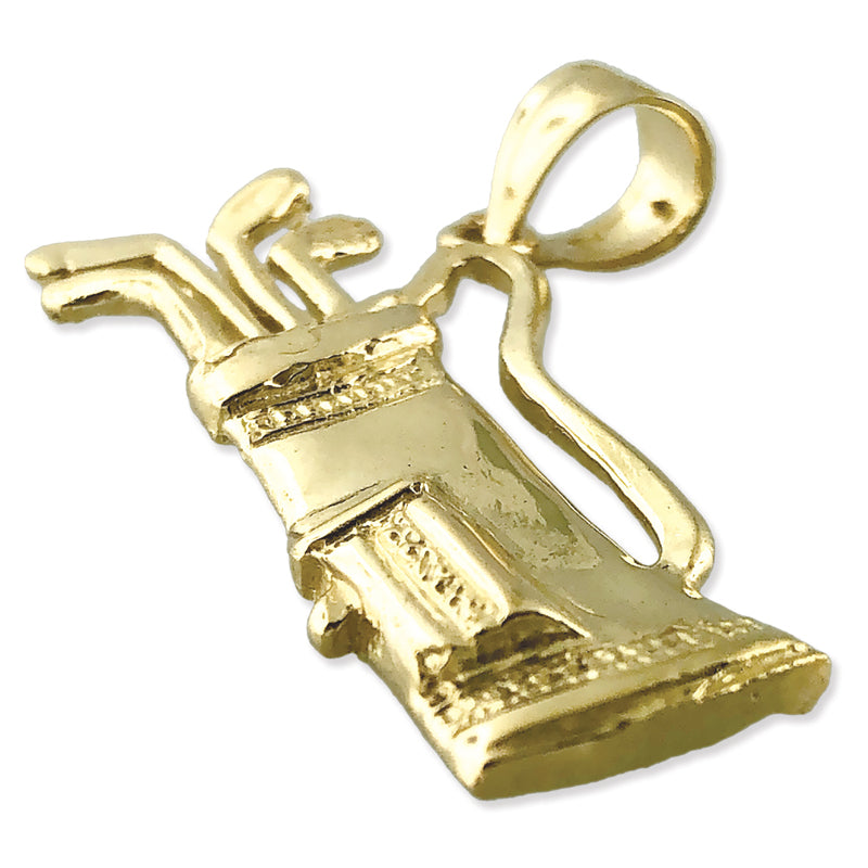 14K Gold 35MM Golf Bag and Clubs Pendant
