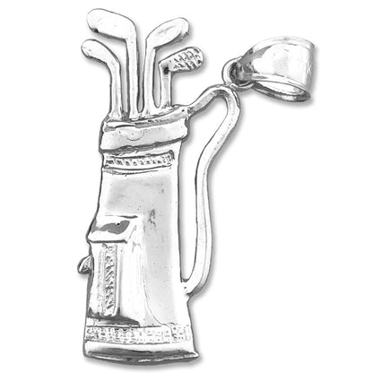 14K Gold 35MM Golf Bag and Clubs Pendant