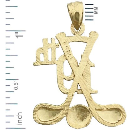 14K Gold 19th Hole Golf Pendant