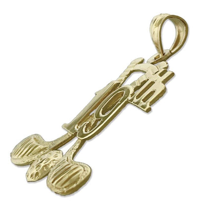 14K Gold 19th Hole Golf Pendant