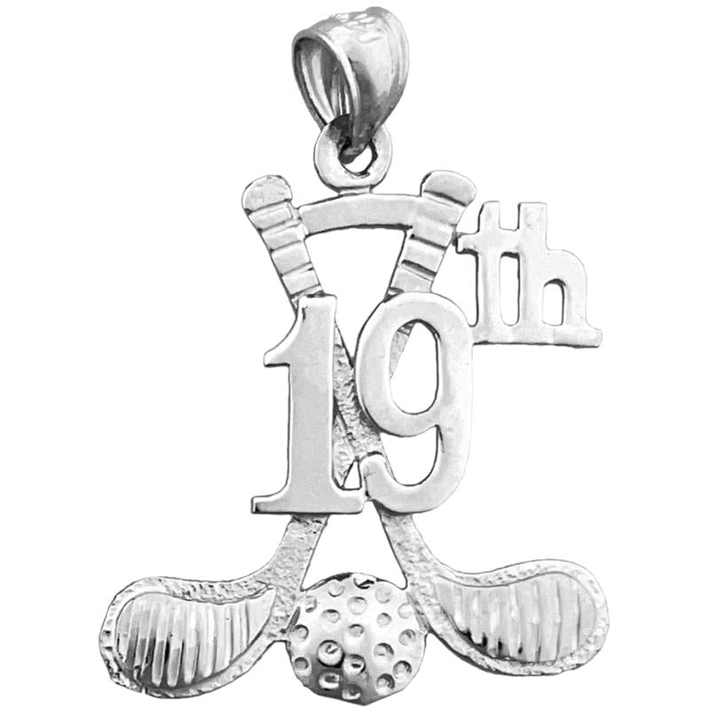 14K Gold 19th Hole Golf Pendant