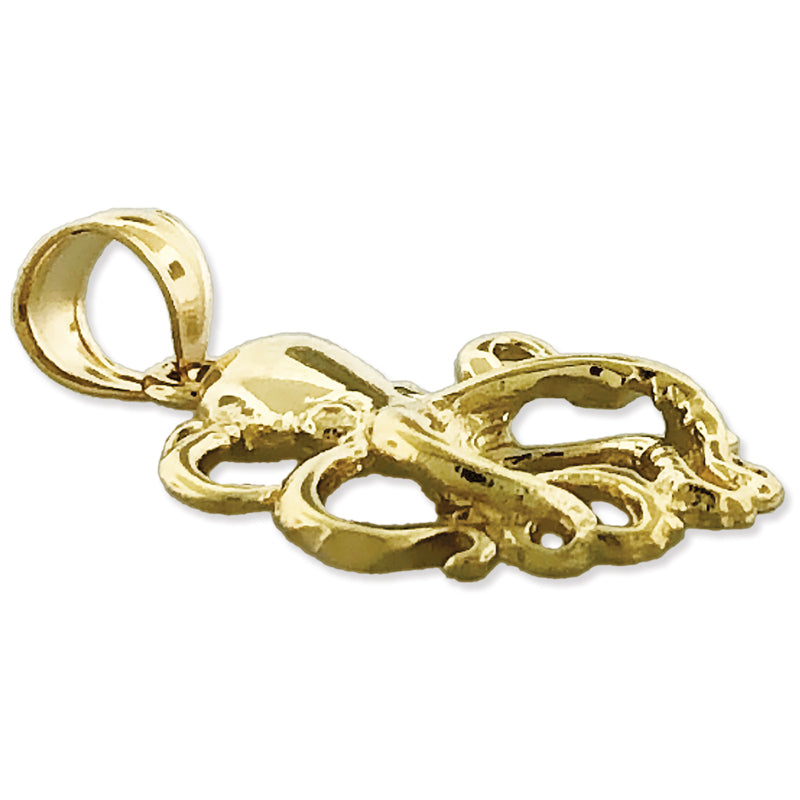 14K Gold 18MM Octopus Charm