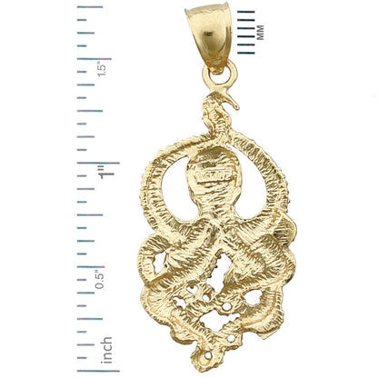 14K Gold Octopus Pendant