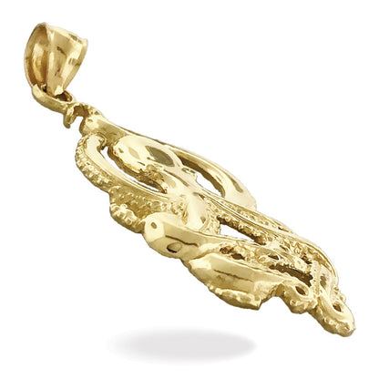 14K Gold Octopus Pendant