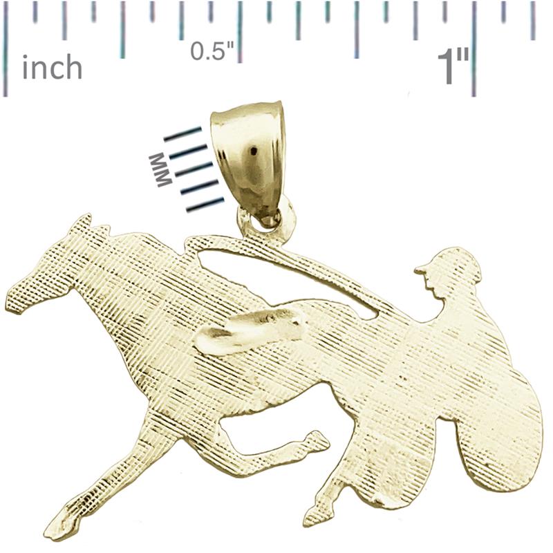 14K Gold Harness Racing Horse Pendant